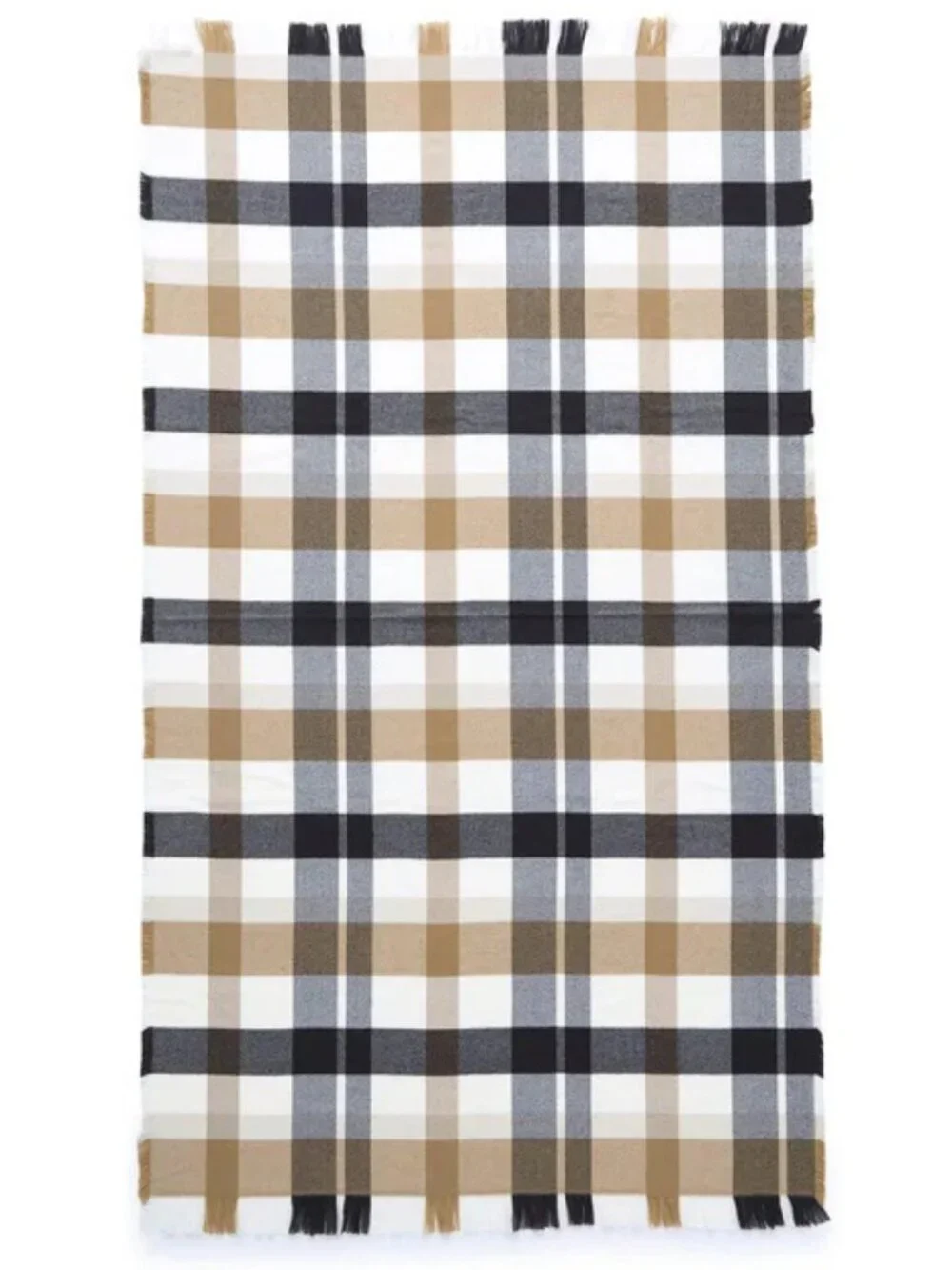 Vera Bradley Plaid Tiger's Eye Neutral Blanket Wrap - Picture 2 of 5